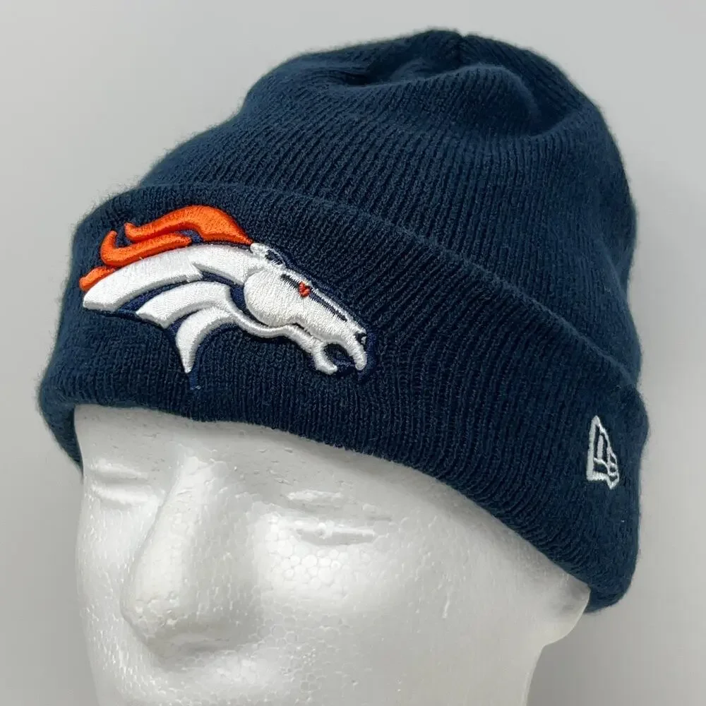 Denver Broncos Cuffed Beanie Toque Winter Hat New Era Blue NFL Football